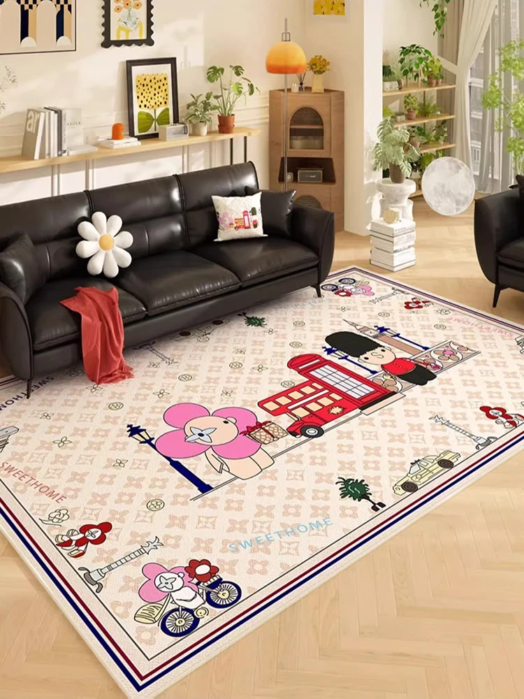 

Cartoon Creative Pattern Living Room Carpet Bedroom Children's Room Cute Easy-to-care Rug Home Decoration Sofa Coffee Table Mat