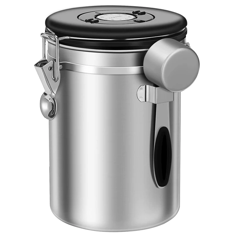 

1.8L Coffee Canister for Ground Coffee Stainless Steel Coffee Storage Canisters with Scoop for Beans Sugar Tea