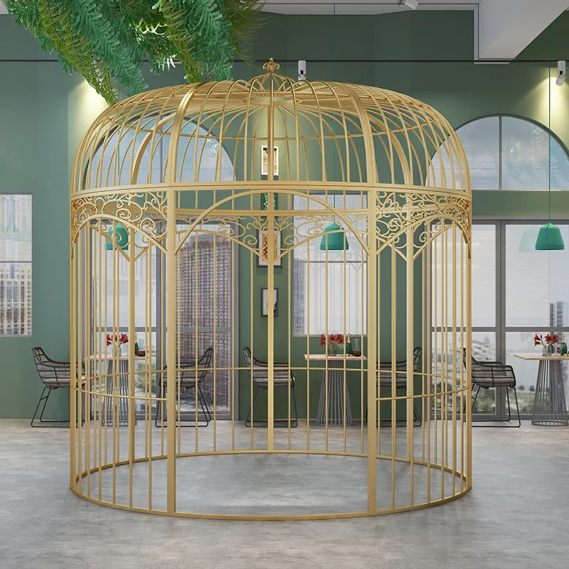 

Wrought iron bird cage yurt restaurant bird cage ornament large decoration