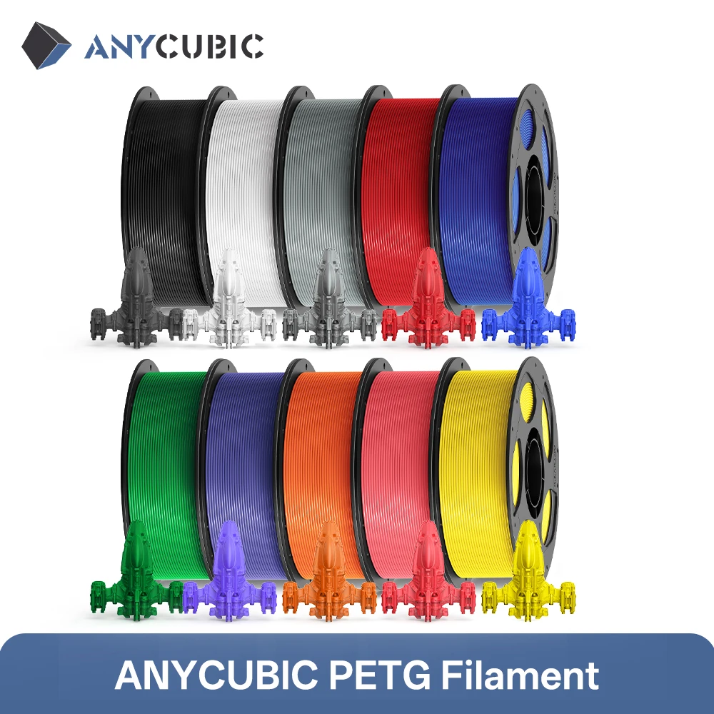 

5 кг PETG-филамента ANYCUBIC, 1,75 мм, разноцветный, водостойкий, ударопрочный пластик для 3D-печати, материал для 3D-принтера