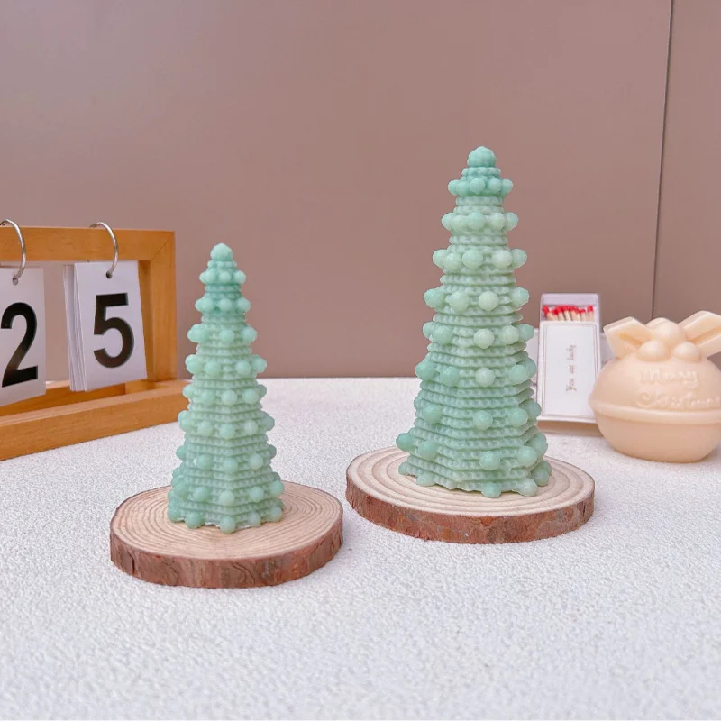 

Cross-Border3DBubble Christmas Tree Candle MouldDIYPagoda Christmas Tree Aromatherapy Gypsum Resin Silicone Mold