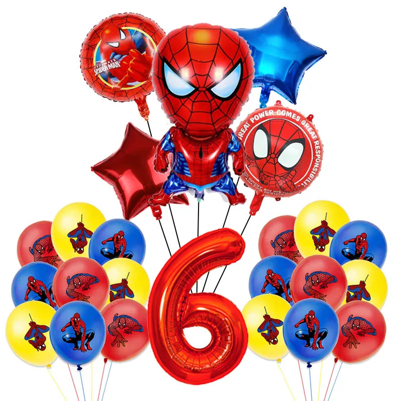 24pcs Disney Spiderman Helium Foil Balloon 32inch Baby Shower Decor Birthday Party Decoration Boys Kids Toys Gift Air Globos