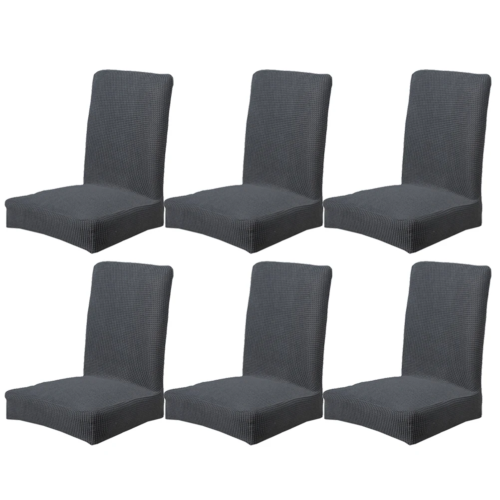 

6 Pcs Stretchy Chair Cover Elastic Dining Chair Protector Waterproof Covers Office Seat Case Polyester Spandex