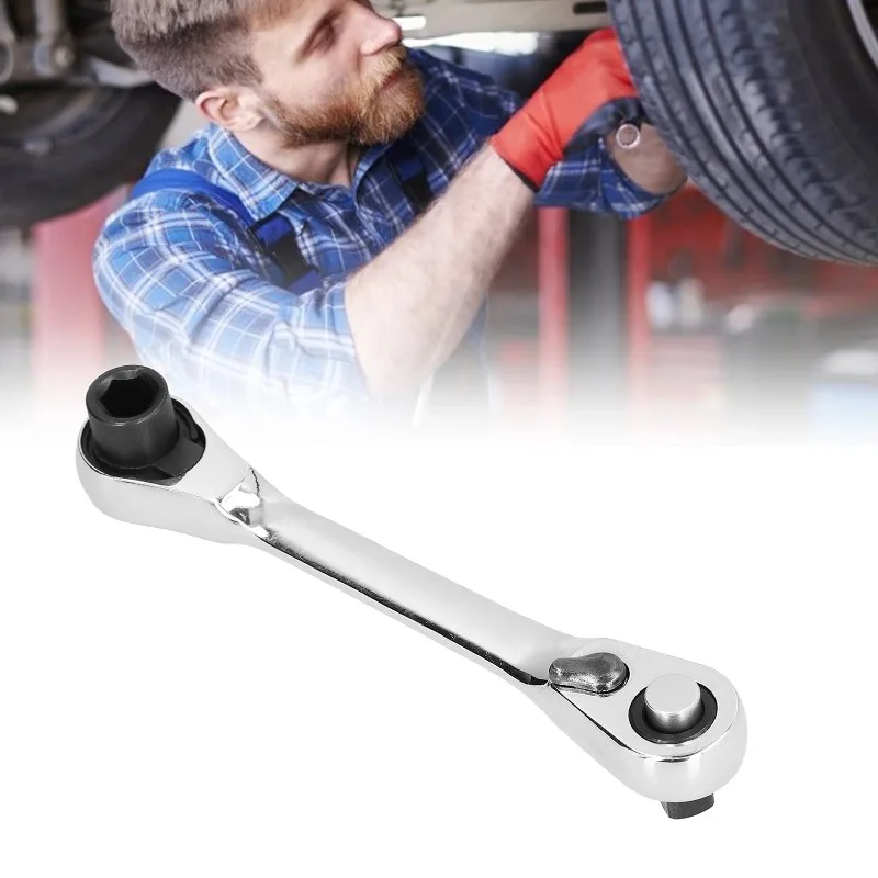 Double Ended Quick Socket Screwdriver Hex Torque Hand Repair Tools Mini Treble 1/4 Ratchet 2-in-1 Spanner Wrench Set 2025 New