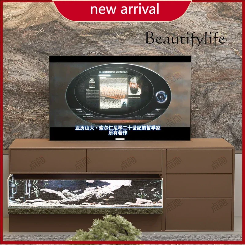 

BJ Smart Fish Tank Hidden TV Cabinet Modern Simple Living Room Home New Ecological Stream Jinjing