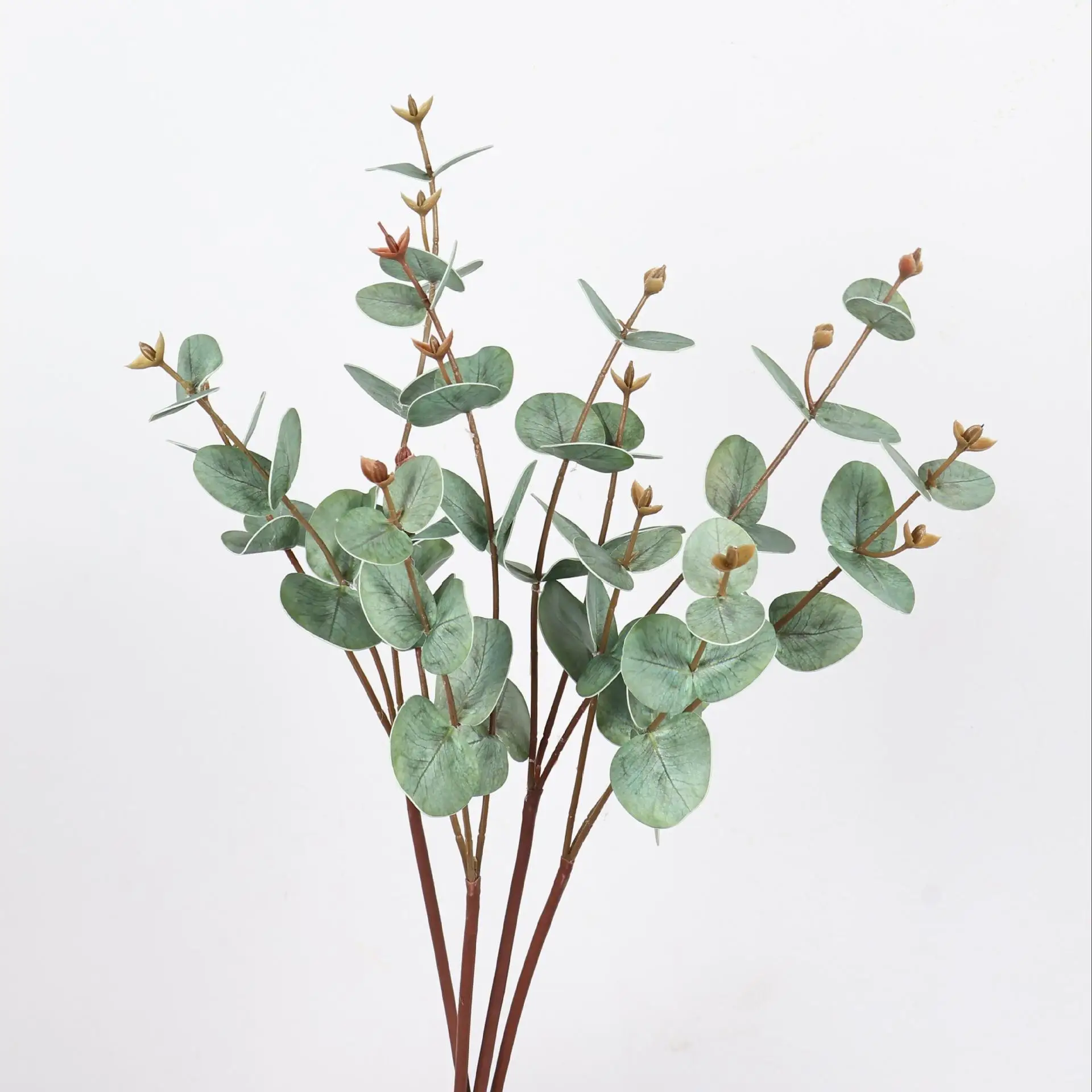 20 بوصة أوراق الأوكالبتوس الاصطناعية فو الخضرة نبات الدولار الفضي لديكور المنزل ترتيب الأزهار الجدول الديكور