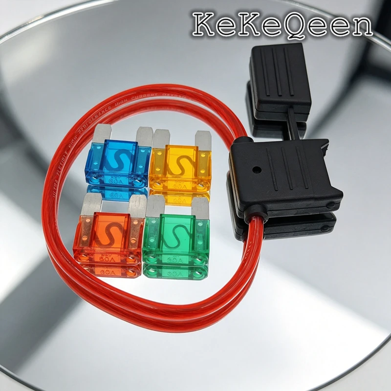 1set Inline Auto Blade Fuse Holder 8AWG Fuse Holder MAXI Fuse Holder With 26cm Wire Plastic Cover with 60A MAXI FUSE