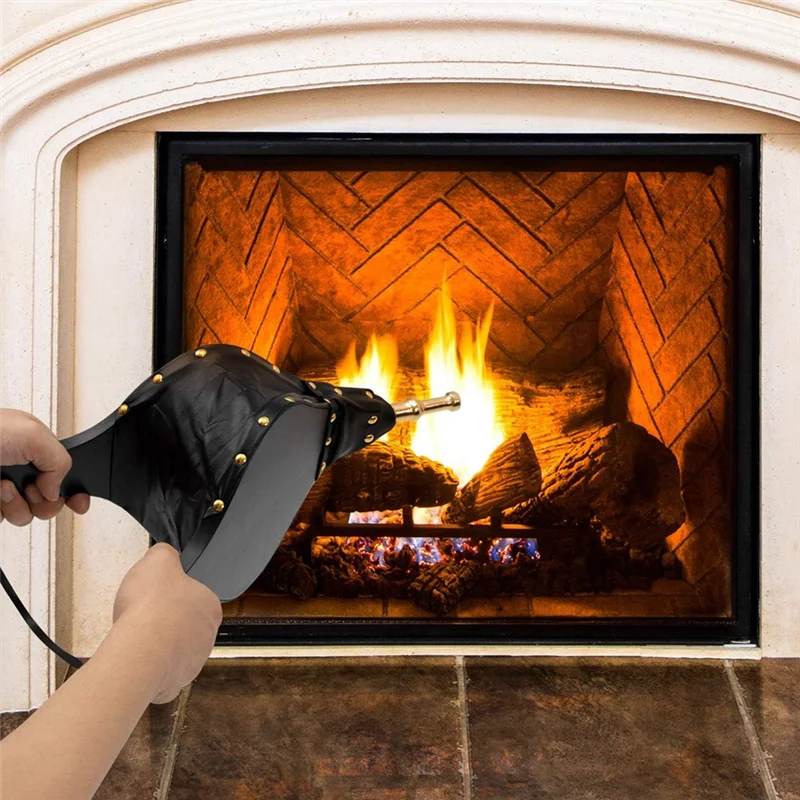 AB15-Outdoor Cooking Fan Air Blower 15.7X7in Fireplace Bellows Manual Wood Air Blower For Camping BBQ Fireplace Blowing Air