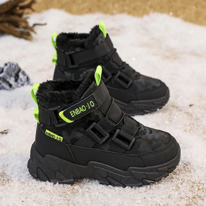 2025 New Children Plush Snow Boots Anti-Slip Wear-Resistant Girl Boy Outdoor Boot Fashion All-match Thick-soled Warm Cotton Shoe