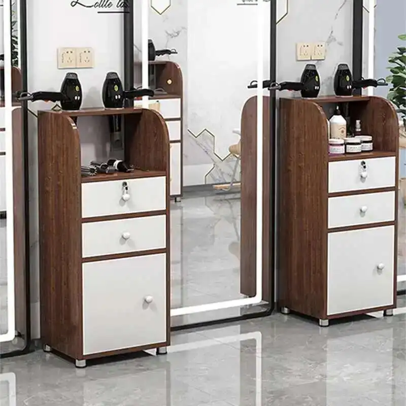 

Rolling Hairdresser Beauty Salon Trolley Cosmetic Tea Spa Salon Trolley Lash Nails Wood Carrito Auxiliar Salon Furniture WKST
