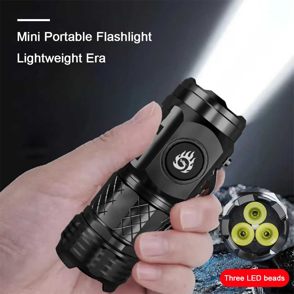 High Power LED Flashlight Torch Mini Portable Three-eye Multi-Function Flashlights Waterproof High Lumens Tactical Hunting Light