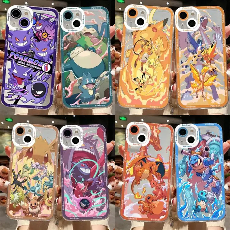 Phone Case For VIVO Y12I Y20 Y11S Y12S Y12A V25 V20 V20SE V21 V23 V23E V27 V27E V30E cover Cartoon Pokemon Pikachu Gengar Eevee