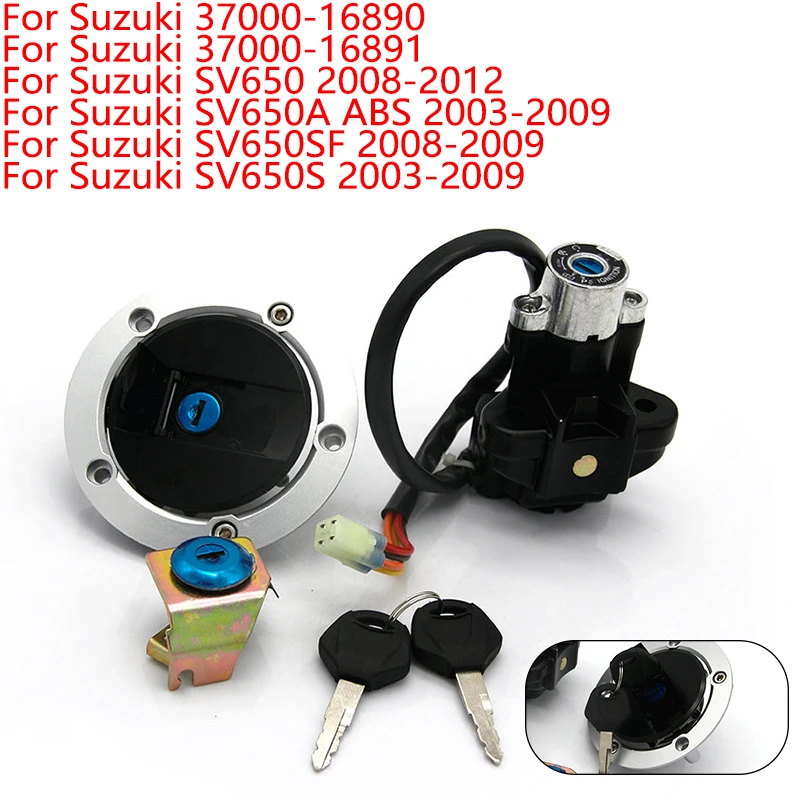 

Motorcycle Ignition Key Switch Fuel Gas Cap Seat Lock Kit For Suzuki SV650 SV650A ABS SV650SF SV650S OEM:37000-16891 37000-16890