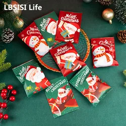 LBSISI Life 100szt Santa Cookie Hot Seal Bags For Handmade Candy Nougat Biscuit Packaging Christmas New Year Party Decoration