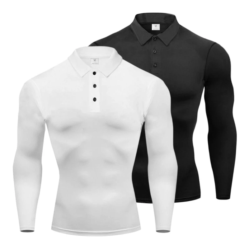 

Мужские футболки для бега, компрессионные рубашки поло для фитнеса с длинными рукавами для тренировок и тренировок в тренажерном зале, спортивная одежда, быстросохнущая спортивная рашгард