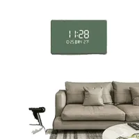 Solid color modern simple clock wall clock living room digital display LED dining room ambient light clock painting wall hanging