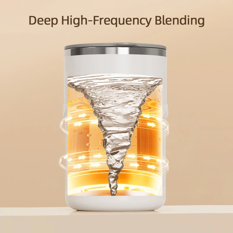 USB自動攪拌マグカップ 380ml、充電式バッテリー搭載スマート自動攪拌コーヒーカップ、304ステンレス鋼内側