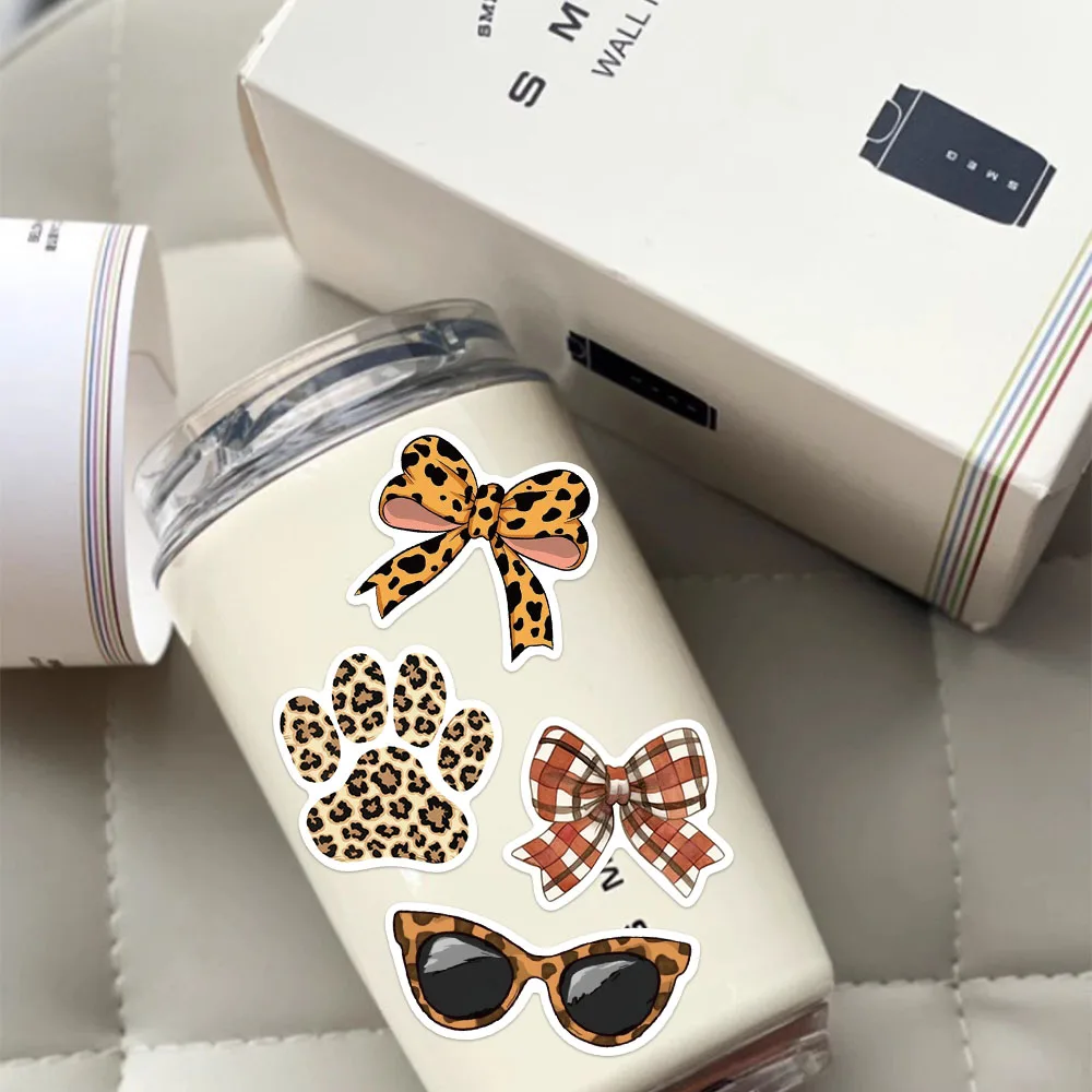 50PCS Die IT Mädchen Aufkleber Mode Leopard Print Graffiti Aufkleber Für Laptop Hand Konto Telefon Sammelalbum DIY Aufkleber Spielzeug geschenke