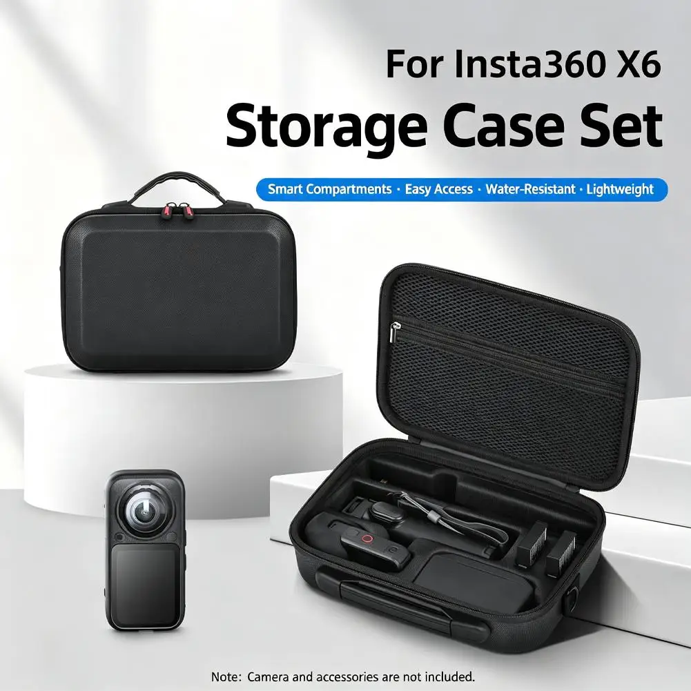 Storage Bag Anti-scratch Outdoor Travel Handbag For Insta360 X6 PU Hard Shell Case Waterproof Shoulder Bag Camera Portable Box