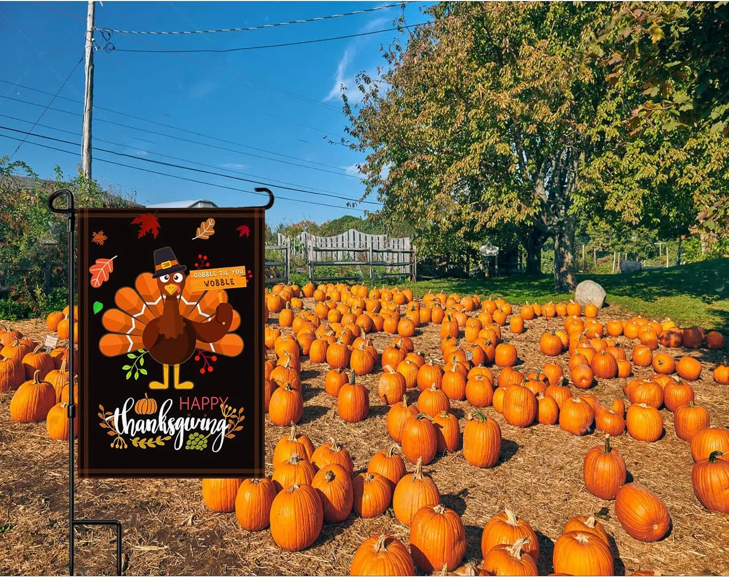 Akeydeco Thanksgiving Garden Flag,Happy Thanksgiving Flags 12 x 18 Inch Thanksgiving House Flag Double-Sided 2 Layer Thanksgivin