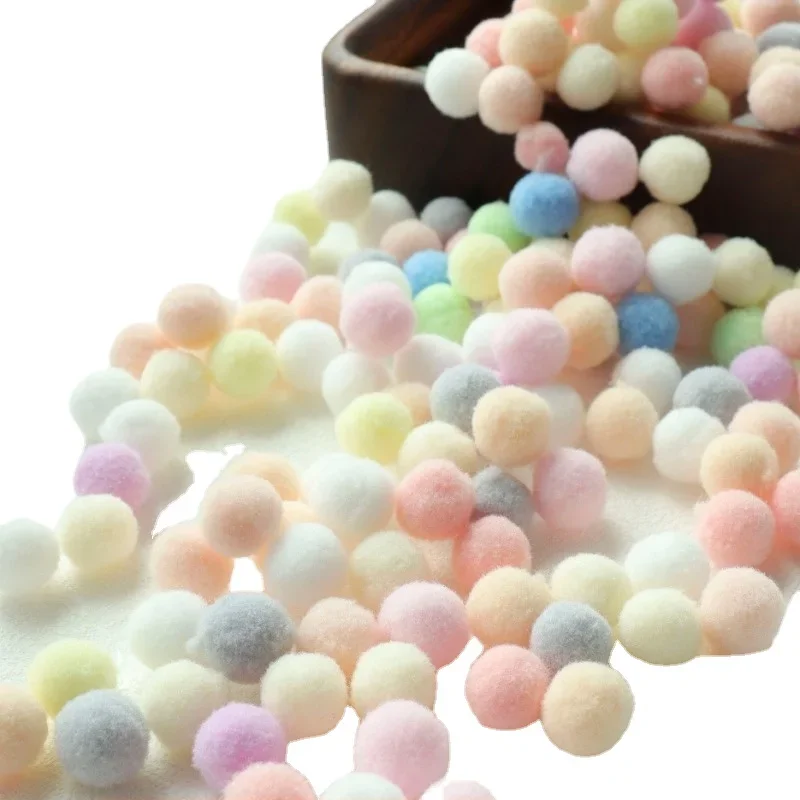 100 pieces Macaron Plush Ball for Decoration, Candy Color, Fur Ball, Small Ball, Handmade, DIY Accessories, Diameter 1.5cm