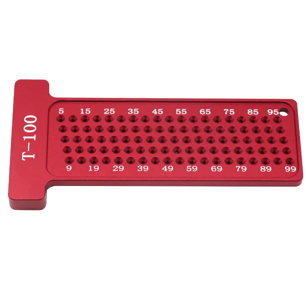 Aluminum Alloy Hole Positioning Ruler 100mm Metric Scale Easy Writing Woodworking Square Carpenter Marking Tool Woodworking