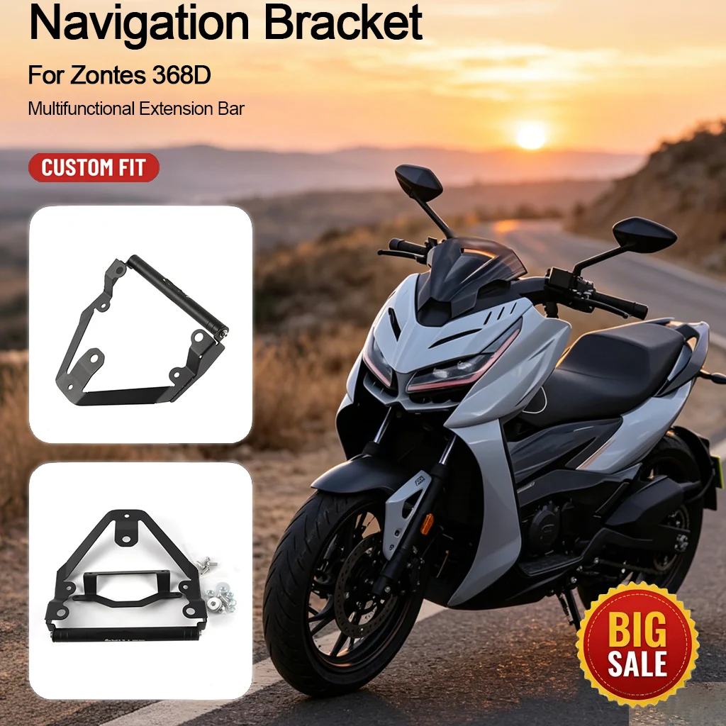 Modification Parts Windshield Navigation Bracket Phone Holder Multifunctional Extension Bar Accessories for Zontes 368D New Mode