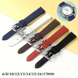 Retro Genuine Leather Watch Bracelet 6mm 8mm 10mm 12mm 14mm 16mm 17mm Women Watchband Wristband Mini Band Small Size Watch strap