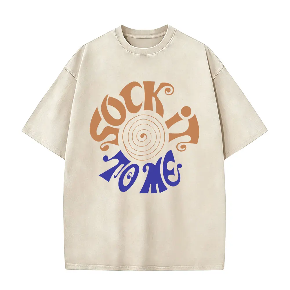 

Washed Vintage TV Fight Club Same Style Print T-shirt Men's Casual Cotton Short Sleeve T-shirts Unseix Loose Oversized T Shirts