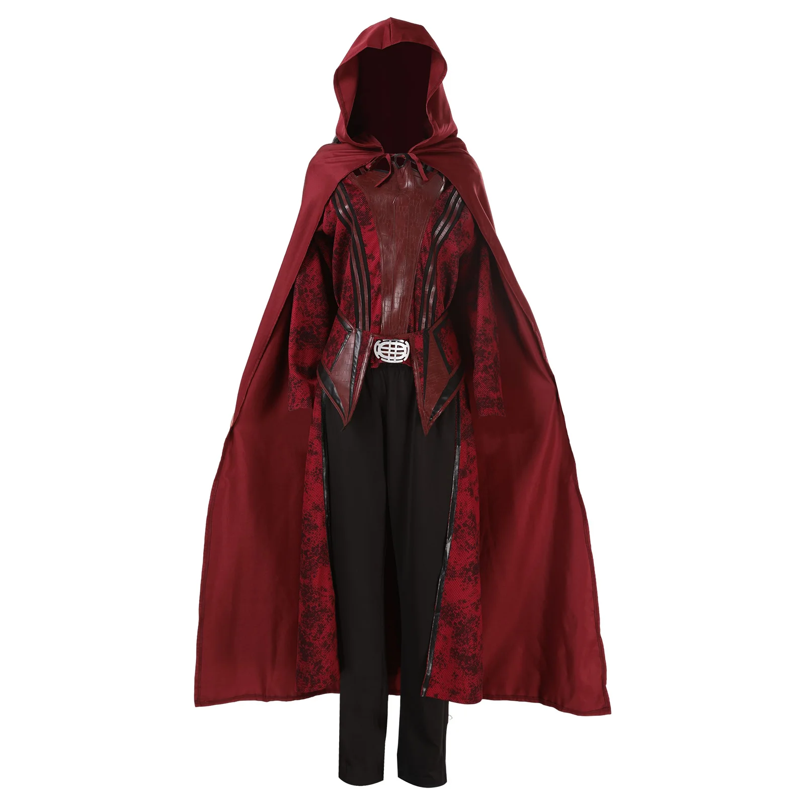 Dames Scarlet Witch-kostuum Wanda Maximoff Cosplay Outfit Hoodie Cape Jas Broek Pak Hoofddeksel Halloween Party Volledige set