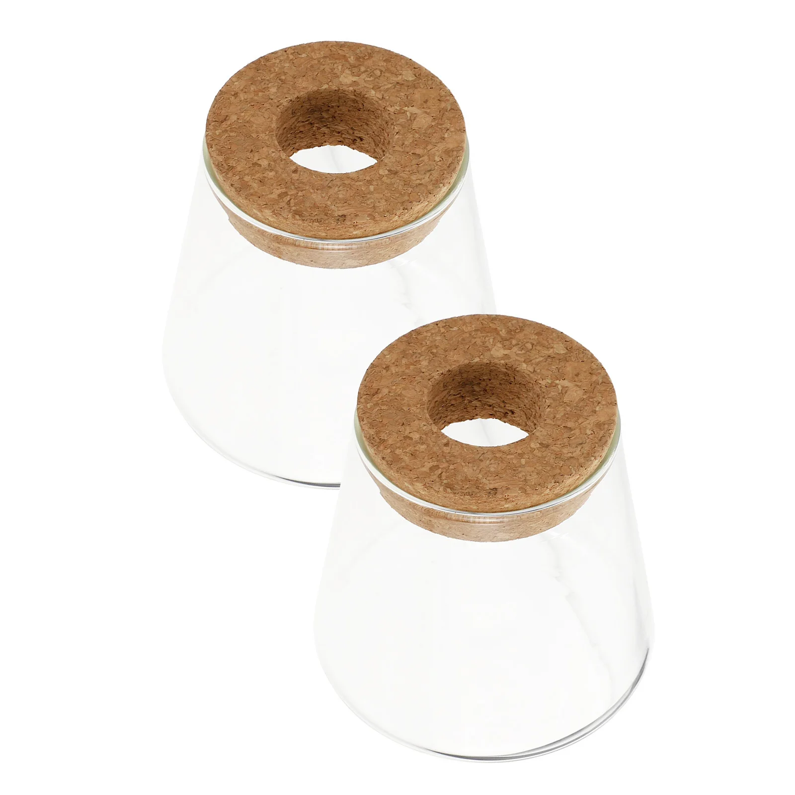 

2pcs Glass Ecological Bottle Hydroponic Plants Vase Round Desktop Planter For Home Garden Decoration Terrarium Container