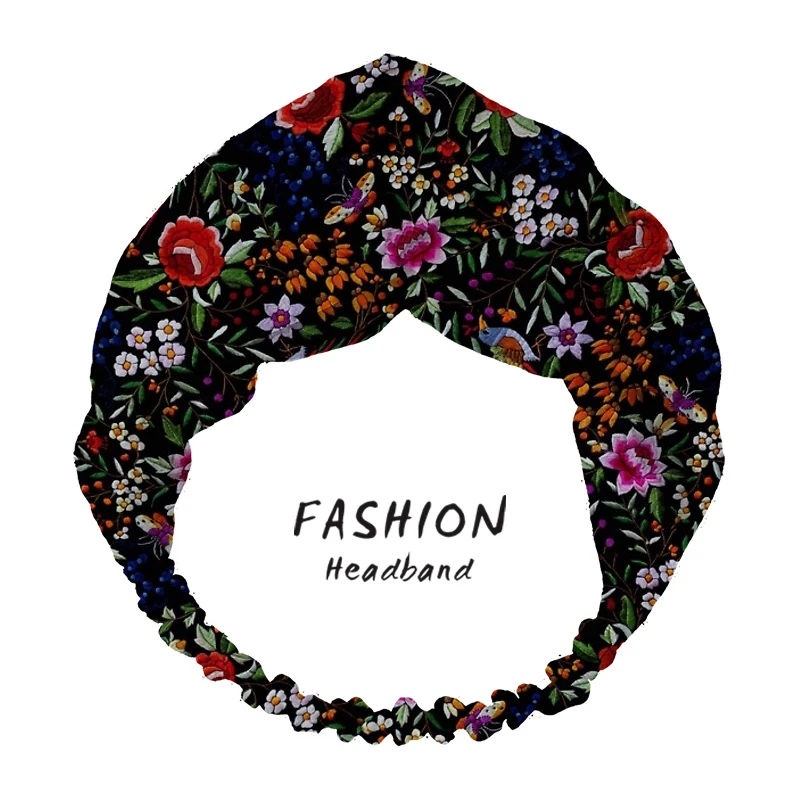 Women Flower bush Bandanas HairBands Turban Headwear Head Wrap Women Hair Accessories for Women girls Hair Bands ladies Hoop