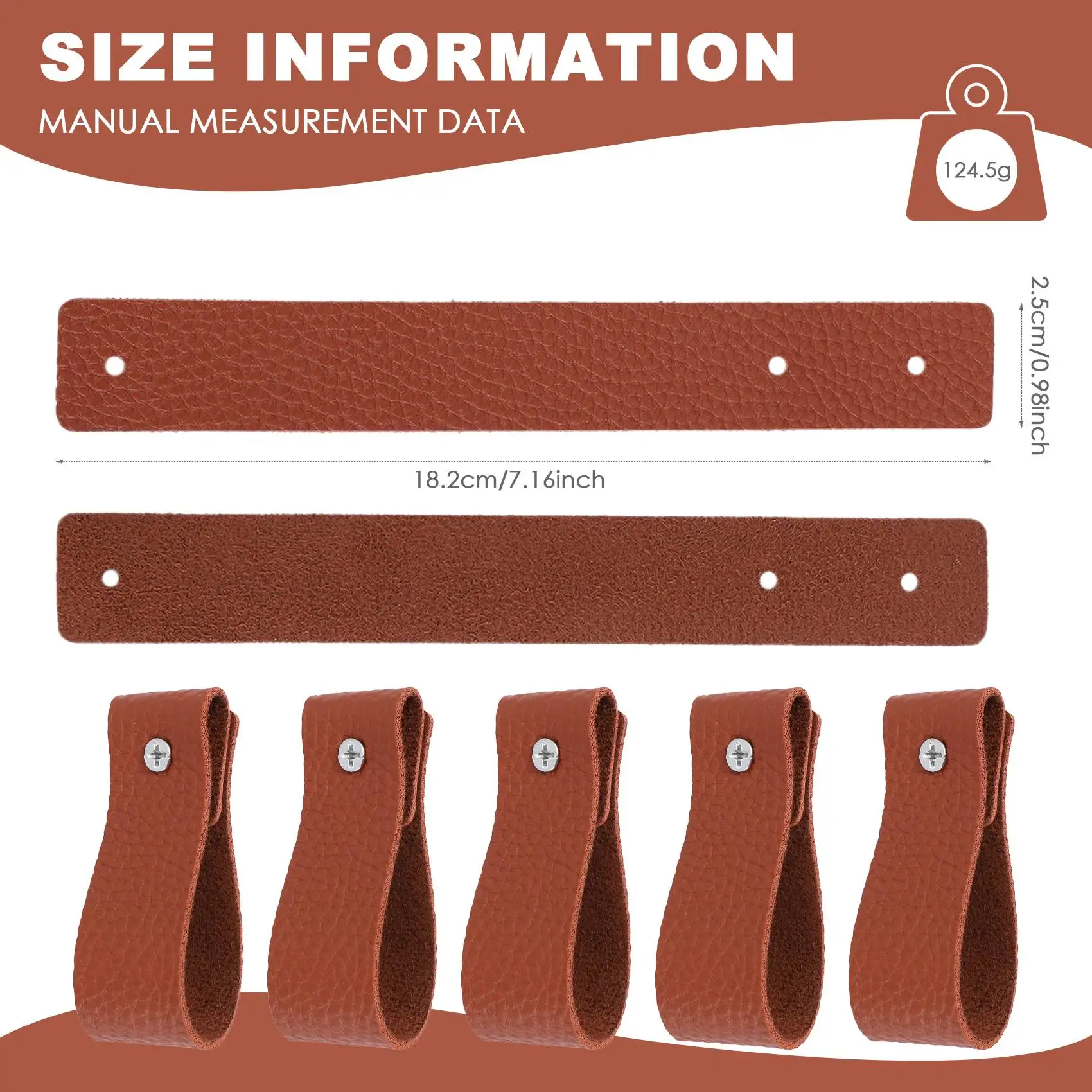 10Pcs Wall Hooks,PU Leather Curtain Rod Holder, Leather Straps For Hanging Bracket DIY Home Storage Hook Wall Boho-AA26