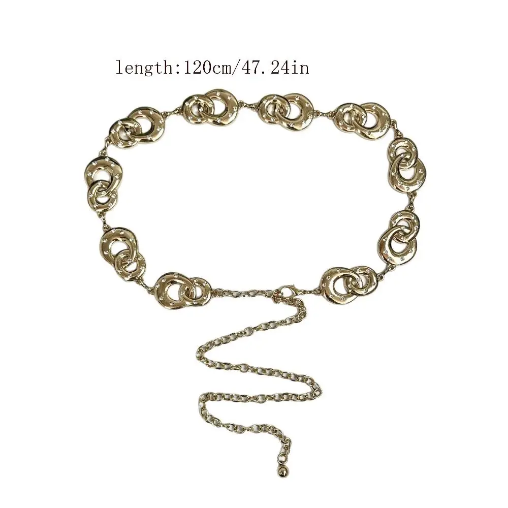 أنيقة معدنية دائرية حلقة الخصر سلسلة الذهب/الفضة مجوهرات الإكسسوار البوهيمي الجسم سلسلة حزام البطن سلسلة فستان حزام سلسلة