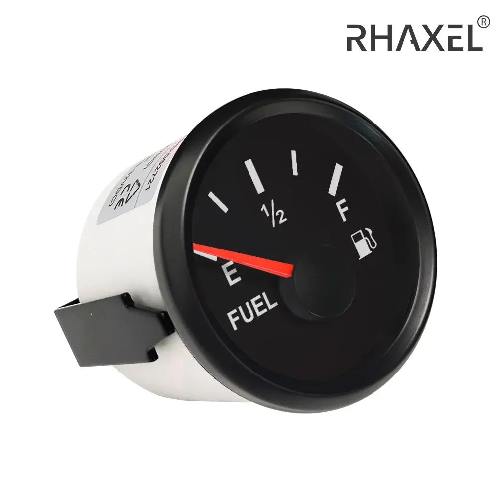 RHAXEL 52mm Fuel Level Gauge Meter Adjustable Signal with Backlight for ATV Ships Car Boat 12V 24V