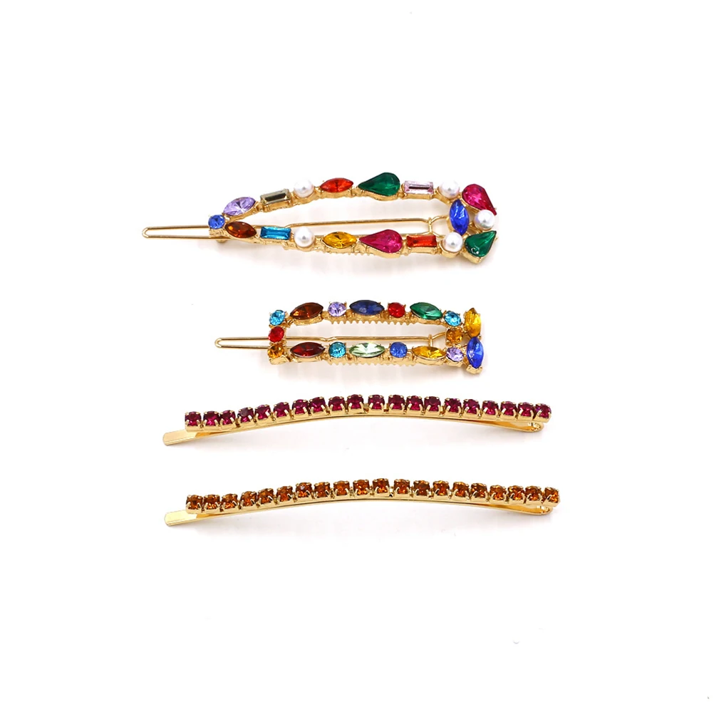 

1pc Stylish Rhinestone Bang Clip Women's Alloy Hairpin Elegant Gem Clips for Bobby Pin Durable Unique Design Attractive Wear