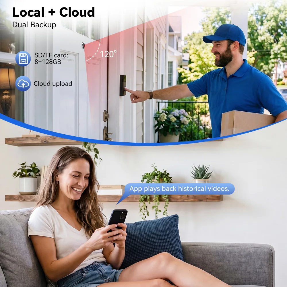 Wifi Mini Eye Peephole Camera Radar Monition Doorbell Video Intercom Door Eye Camera PIR Motion Detection Record Video