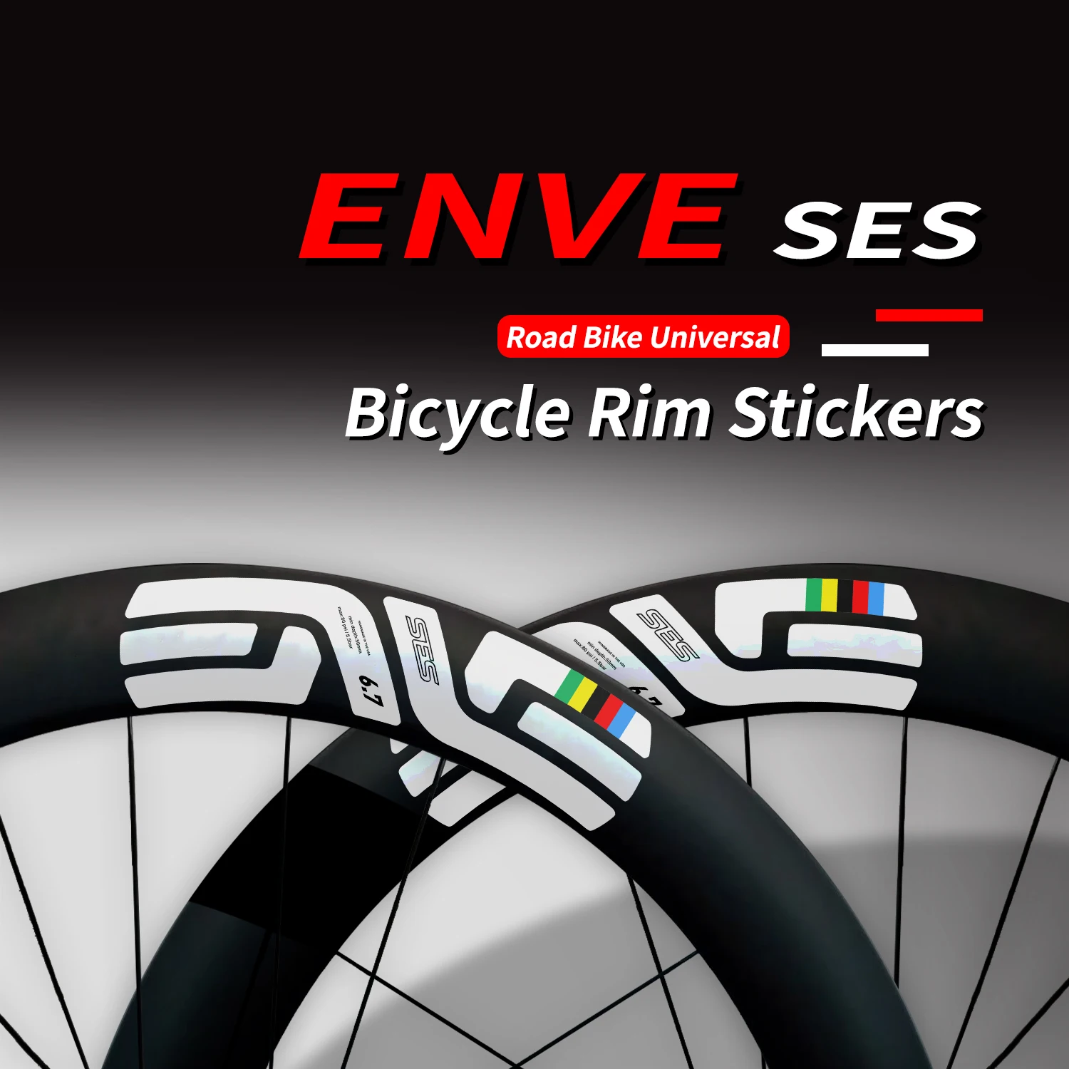 Blade Stickers Bike Loop Bike Rainbow Pattern 7, 76 * 1, 22 Inch Axle Cover Best Rider Gift for Motorcycle Helmet Car