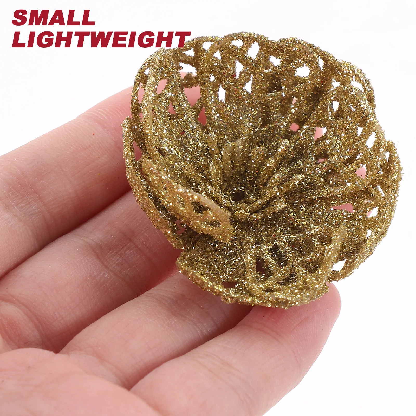 

10Pcs Christmas Simulation Flower Xmas Artificial Flower Decorative Xmas Tree Ornament Christmas Holiday Decor