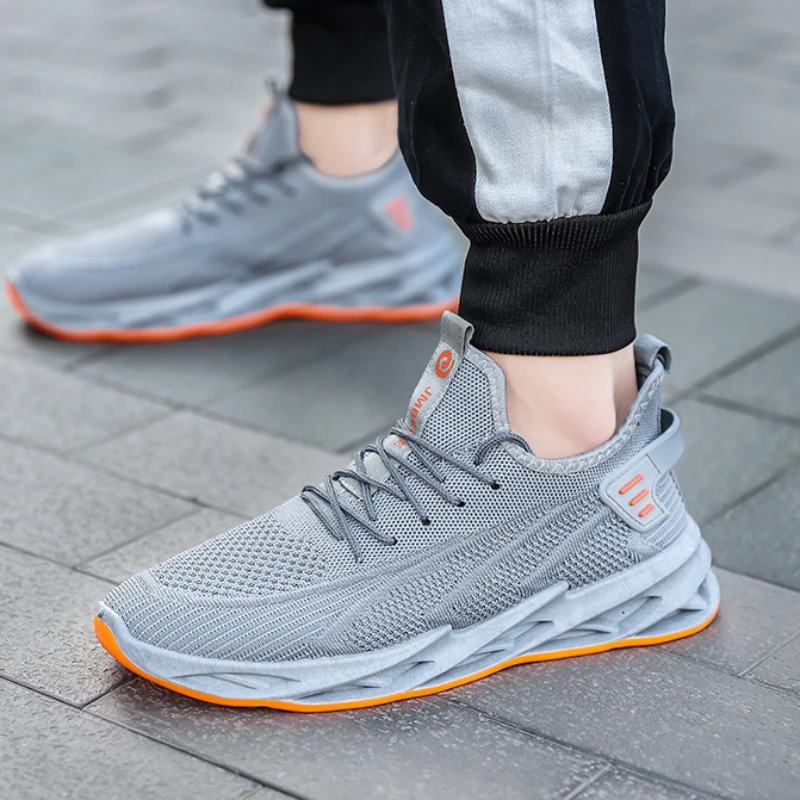 Men's Shoes 2023 New Running Shoes Casual Shoes Men's Blade Bottom Flying Woven Shoes Trendy Fashion Men's Sports Shoes