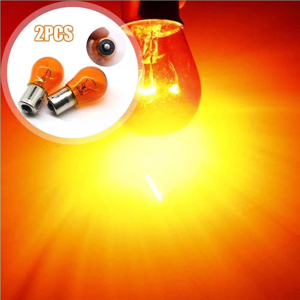 2pcs Car Turn Light Parking Bulb P21W 1156 BA15S 581 Amber Auto Indicator Break Lamp 21W DC12V Halogen Lamp Bulbs Accessory