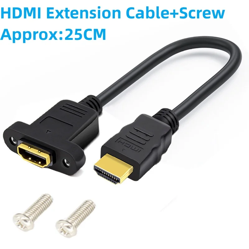 HDMI 延長ケーブル オス - メス ショート HDMI 2.0 延長ケーブル 4K