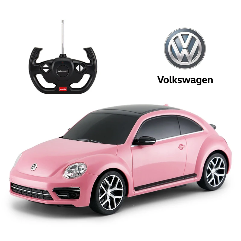 Volkswagen Pretty Pink RC Car 1/14 Scale Remote Control Car Model Radio Controlled Auto Machine Toy Gift for Kids Girls