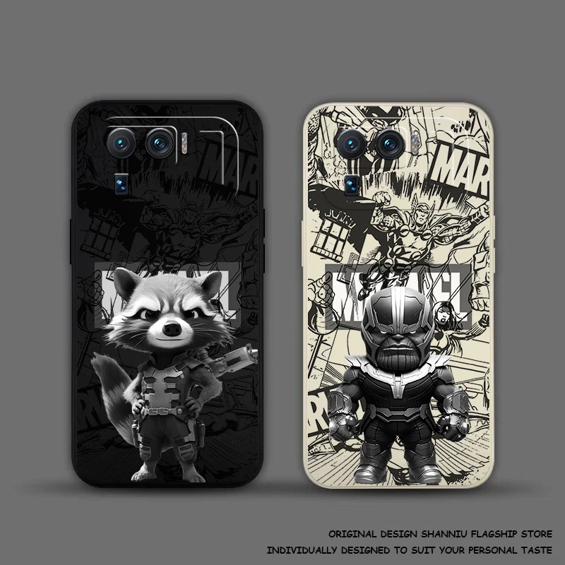 Marvel Rocket Raccoon Groot For Xiaomi Mi 13 Mi 12 12s Mi 11 11T 10T 10S 10 Pro Ultra Lite Phone Case Funda Carcasa Coque