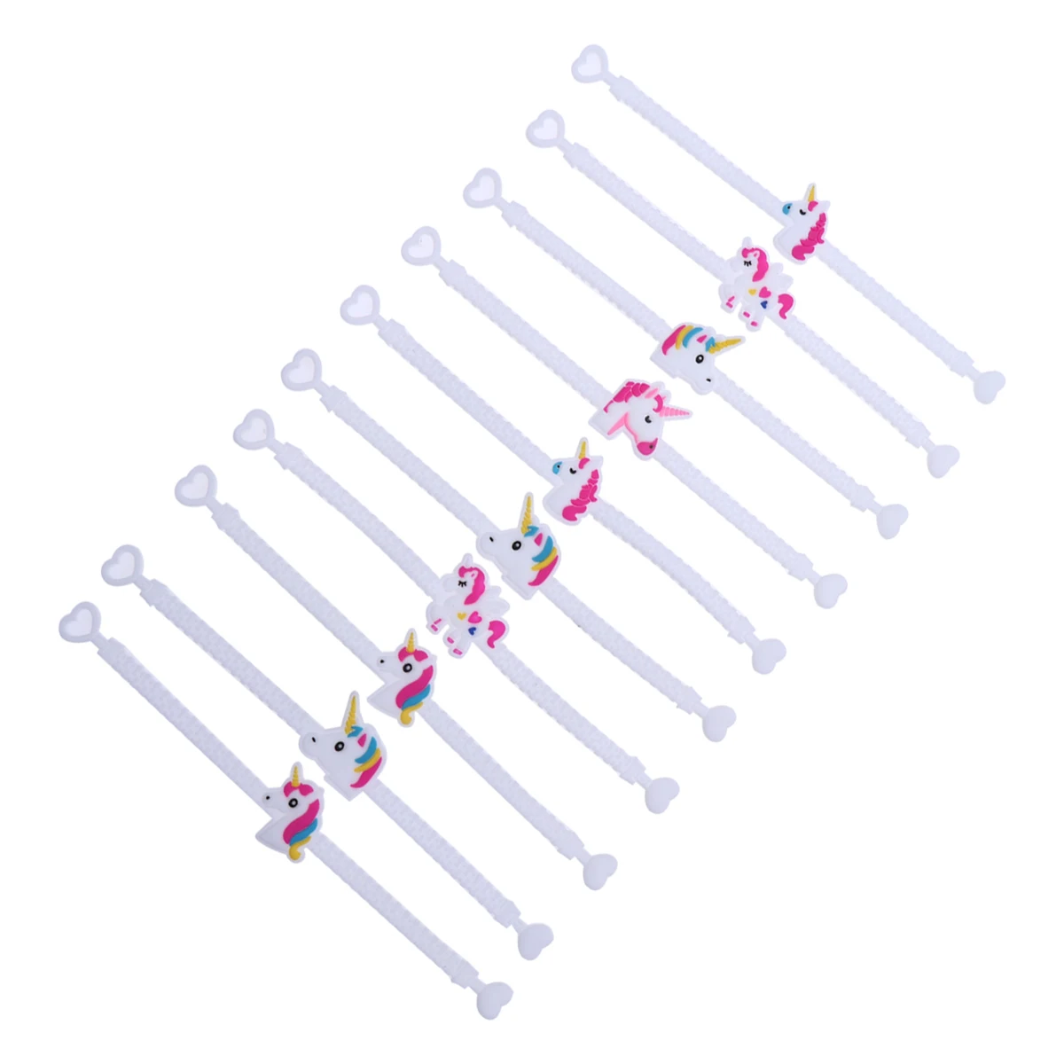 

10 Pcs Unicorn Bracelet Bracelets Charm Silicone Wristbands Rubber Cartoon Child