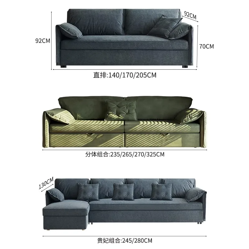 

2025 new elephant ear fabric sofa bed cat scratching cloth living room small apartment