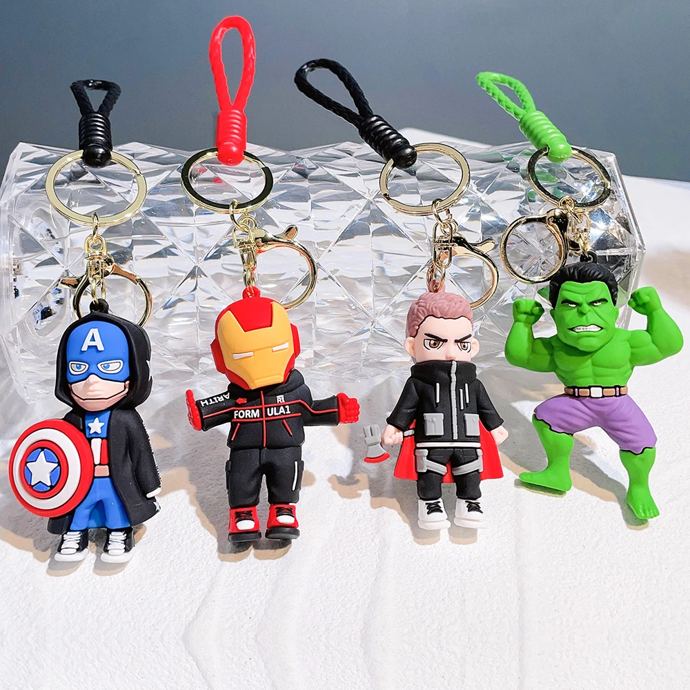 New Popular Movie Superhero Pendant Cartoon Character Spider Man, Hulk, Captain America, Thor Action Doll Keychain Gift