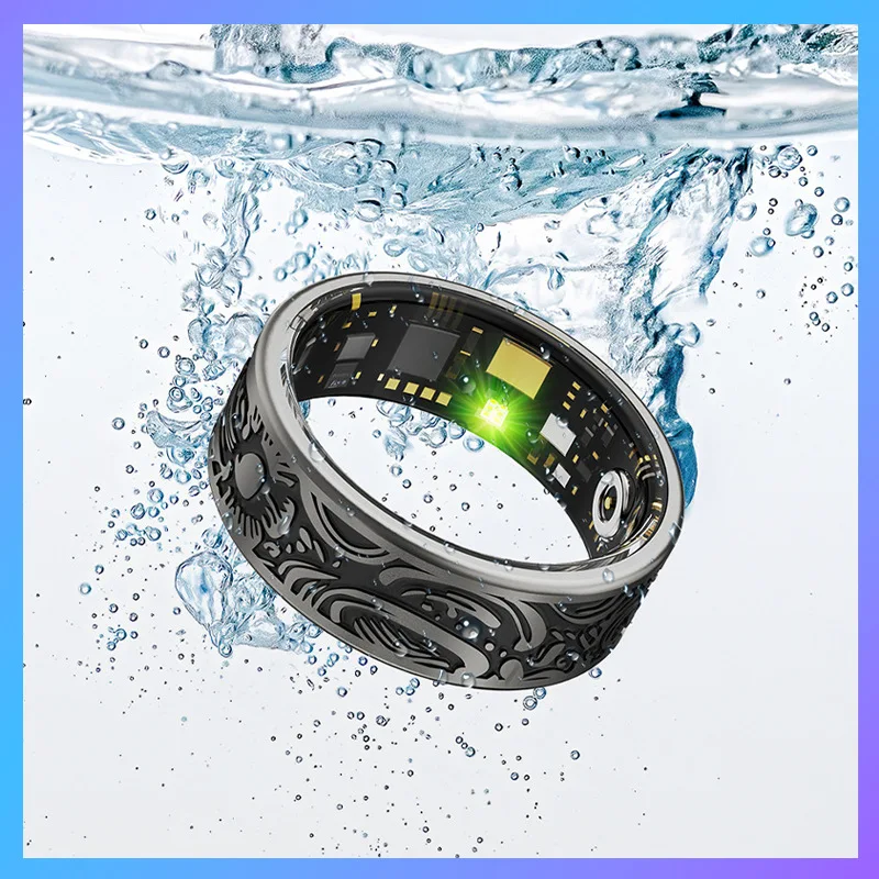 

2025 new cross-border explosion smart ring W9 retro style smart ring heart rate blood pressure blood oxygen sleep monitor