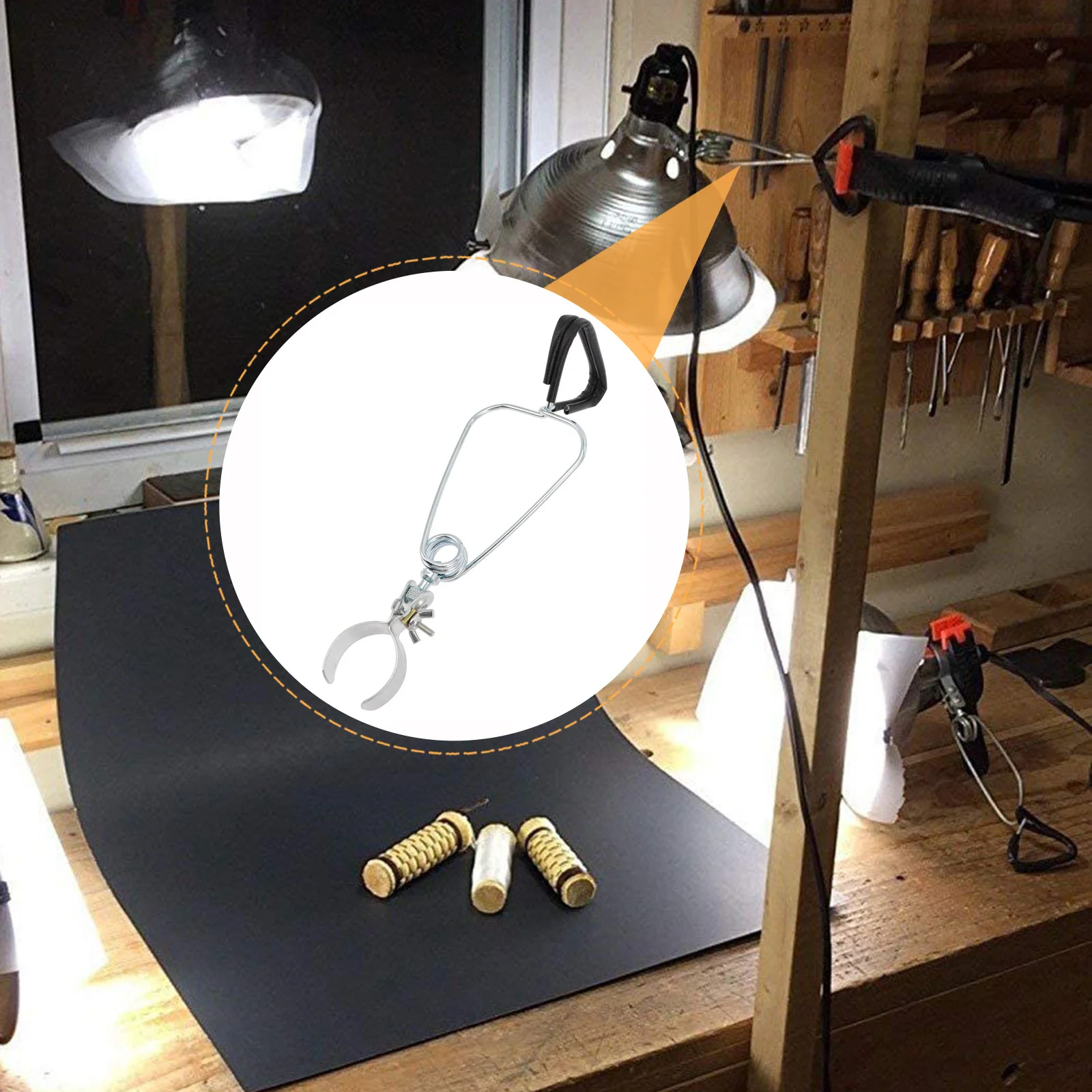 Reptilien-Lampenclip aus Aluminiumlegierung, langlebig, starker Griff, Haustier-Lampenschirm, Ständer für bärtige Drachen, Geckos, Eidechsen