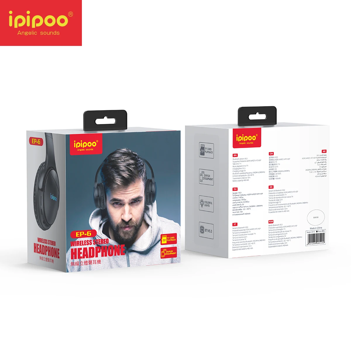 Headphone Nirkabel Bluetooth 5.4 Headset Over-Ear Audio Resolusi Tinggi 43dB Earphone Peredam Kebisingan Aktif Hibrida 60 Jam